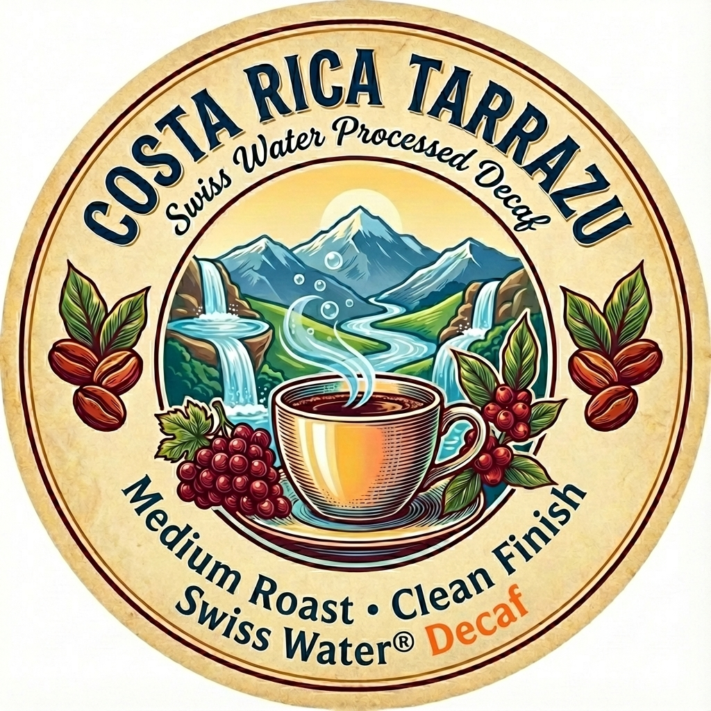 Costa Rica Tarrazu SWISS PROCESS DECAF (8oz)